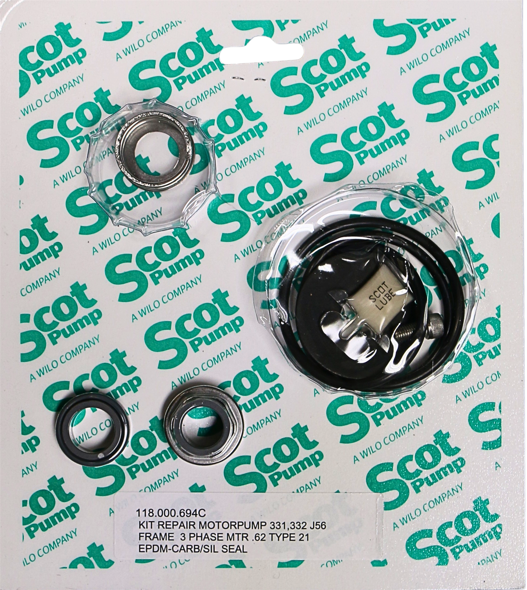 Kit Repair Motorpump ;331 J56 Frame ;3 Phase Mtr ;includes .62 Type 21 EPDM-CARB\SIL Seal