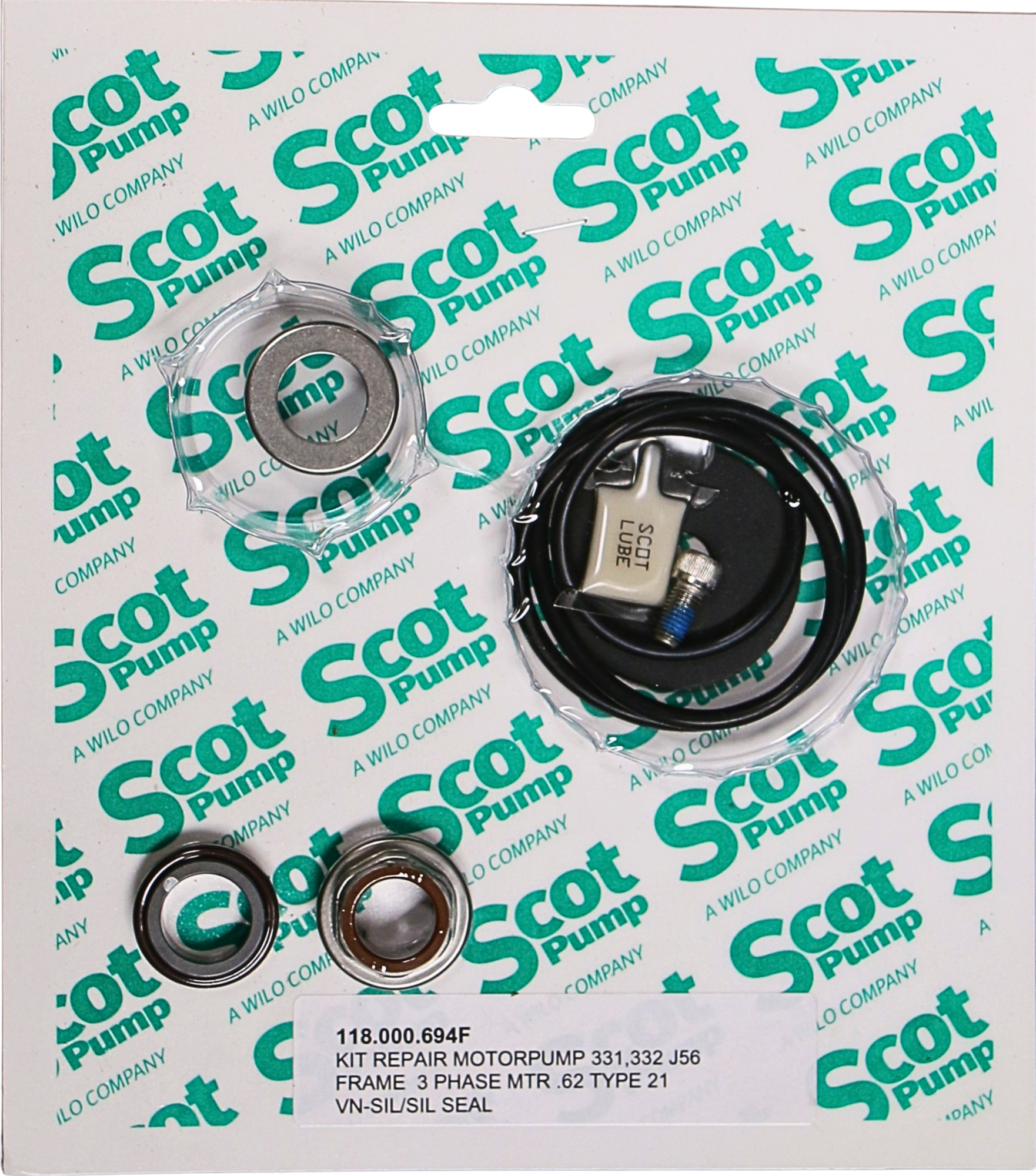 Repair Kit VN-SIL/SIL .62 Seal, Motorpump ;331 J56 Frame ;3 Phase Mtr